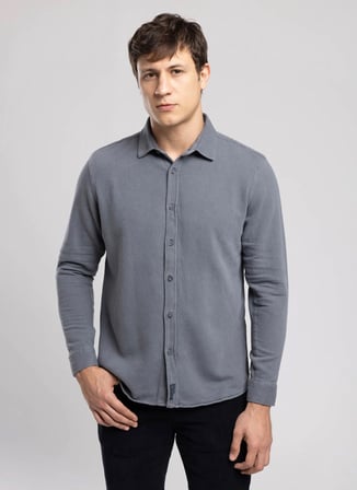 Lee Cooper Mavi Erkek Regular Fit Gömlek 261 LCM 241003 DOYLE İNDİGO