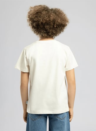Lee Cooper Ekru Erkek Çocuk Baskılı T-Shirt 262 LCB 242011 CARDE EKRU