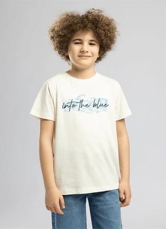 Lee Cooper Ekru Erkek Çocuk Baskılı T-Shirt 262 LCB 242011 CARDE EKRU