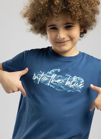Lee Cooper Mavi Erkek Çocuk Baskılı T-Shirt 262 LCB 242011 CARDE İNDİGO