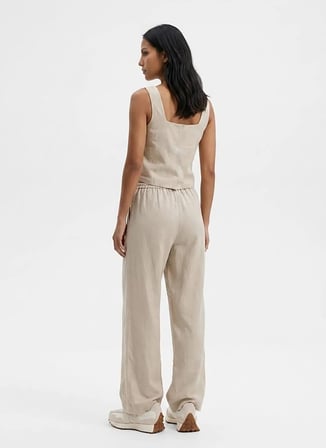 Bej Kadın Yün Karışımlı Pantolon 262 LCF 221004 PAIGE 2 BEJ