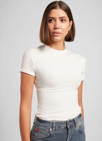 Lee Cooper Ekru Kadın T-Shirt 262 LCF 242007 ABEL EKRU