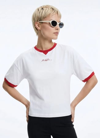 Beyaz Kadın %100 Pamuk T-Shirt 262 LCF 242010 BRIANA BEYAZ