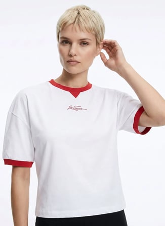 Beyaz Kadın %100 Pamuk T-Shirt 262 LCF 242010 BRIANA BEYAZ