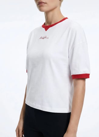 Beyaz Kadın %100 Pamuk T-Shirt 262 LCF 242010 BRIANA BEYAZ