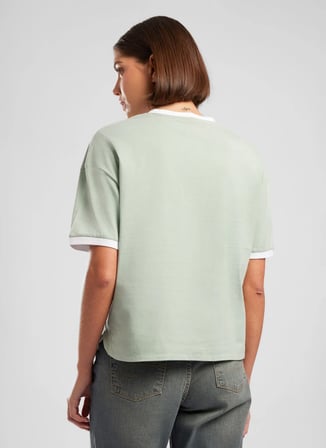 Lee Cooper Yeşil Kadın %100 Pamuk T-Shirt 262 LCF 242016 NEW İNDİGO