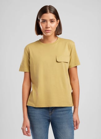 Lee Cooper O Yaka Baskılı Yağ Yeşili Kadın T-Shirt 262 LCF 242022 TIPSY YAĞ YEŞİLİ