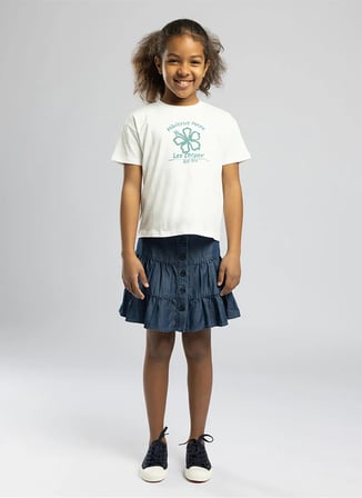 Lee Cooper Ekru Kız Çocuk Baskılı T-Shirt 262 LCG 242007 NINI EKRU