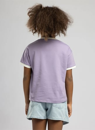 Lee Cooper Mor Kız Çocuk Baskılı T-Shirt 262 LCG 242008 SERENITY MOR