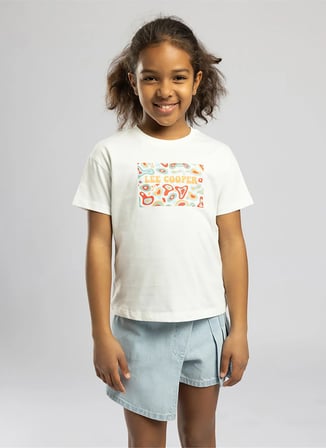 Lee Cooper Ekru Kız Çocuk Baskılı T-Shirt 262 LCG 242009 NEW ZEBRANA