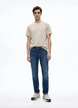 Lee Cooper Mavi Erkek Straight Denim Pantolon 262 LCM 121045 HARRY ANGEL STONE