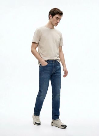 Lee Cooper Mavi Erkek Straight Denim Pantolon 262 LCM 121045 HARRY ANGEL STONE