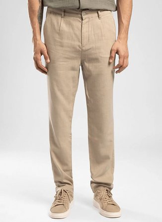 Lee Cooper Bej Erkek Regular Tapered Chino Pantolon 262 LCM 221006 ZARSE 2 BEJ