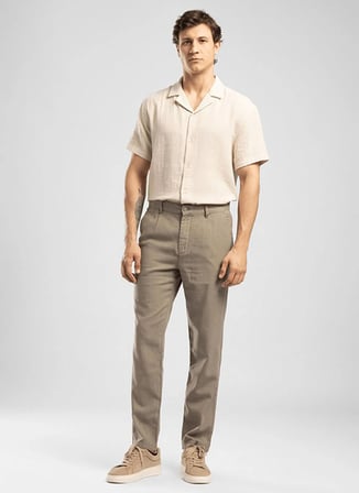 Lee Cooper Haki Erkek Regular Tapered Chino Pantolon 262 LCM 221006 ZARSE 2 HAKİ