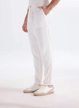 Lee Cooper Ekru Erkek Regular Tapered Chino Pantolon 262 LCM 221006 ZARSE 2 EKRU