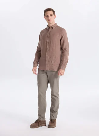 Lee Cooper Haki Erkek Regular Straight Chino Pantolon 262 LCM 221026 NEW HAKİ