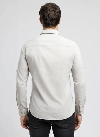 Lee Cooper Slim Fit Gri Erkek Gömlek 262 LCM 241001 DARELL GRİ