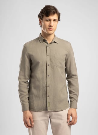 Lee Cooper Açık Haki Erkek Regular Fit Gömlek 262 LCM 241006 RUSSO A. HAKİ