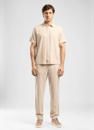 Lee Cooper Bej Erkek Loose Fit Gömlek 262 LCM 241013 WEOST BEJ