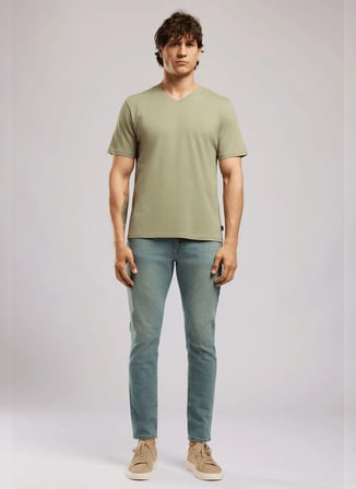 Lee Cooper Haki Erkek Regular Fit T-Shirt 262 LCM 242002 JONAT HAKİ