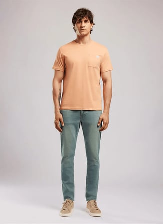 Lee Cooper Turuncu Erkek Regular Fit Logo Baskılı T-Shirt