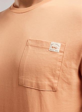 Lee Cooper Turuncu Erkek Regular Fit Logo Baskılı T-Shirt