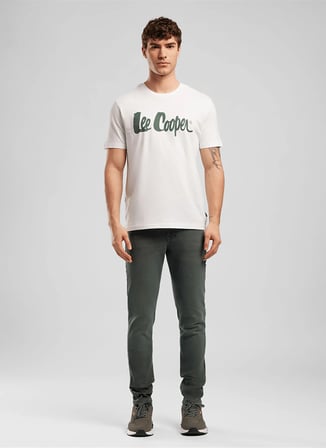 Lee Cooper Yuvarlak Yaka Beyaz Erkek T-Shirt 262 LCM 242004 LONDONLOGO BEYAZ-L