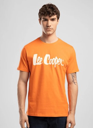 Lee Cooper Turuncu Erkek Regular Fit Logo Baskılı T-Shirt 262 LCM 242004 LONDONLOGO ORANJ