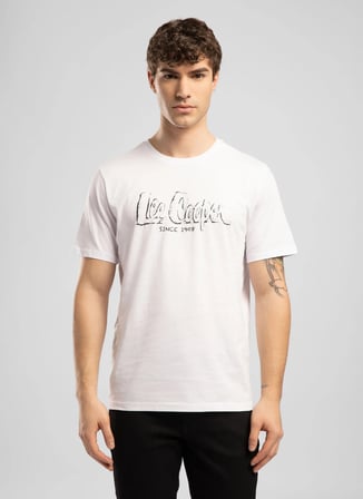 Lee Cooper Beyaz Erkek Regular Fit T-Shirt 262 LCM 242005 DRAWOS BEYAZ