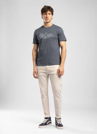 İndigo Erkek %100 Pamuk T-Shirt 262 LCM 242005 DRAWOS İNDİGO