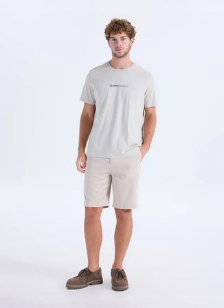 Lee Cooper Ekru Erkek Regular Fit Logo Baskılı T-Shirt 262 LCM 242006 ELVIS TAŞ