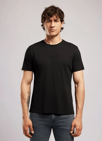 Siyah Erkek %100 Pamuk Regular Fit T-Shirt 262 LCM 242007 MATTIAS SİYAH