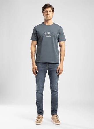 İndigo Erkek %100 Pamuk T-Shirt 262 LCM 242012 DESAVY İNDİGO