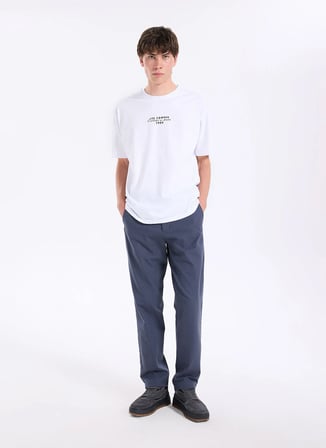 Lee Cooper Beyaz Erkek Loose Fit T-Shirt 262 LCM 242019 ULRIC BEYAZ