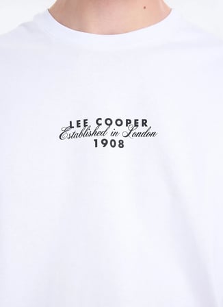 Lee Cooper Beyaz Erkek Loose Fit T-Shirt 262 LCM 242019 ULRIC BEYAZ