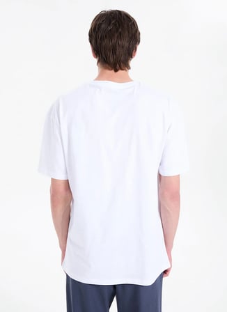 Lee Cooper Beyaz Erkek Loose Fit T-Shirt 262 LCM 242019 ULRIC BEYAZ