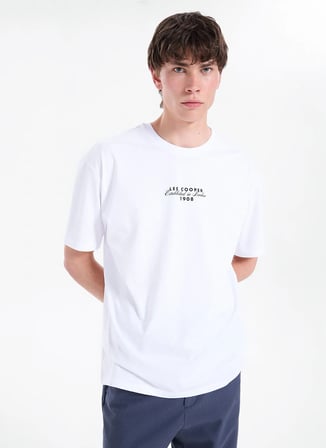 Lee Cooper Beyaz Erkek Loose Fit T-Shirt 262 LCM 242019 ULRIC BEYAZ