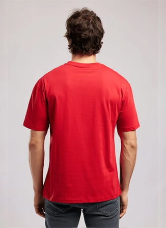 Lee Cooper Kırmızı Erkek Loose Fit Yazı Baskılı T-Shirt 262 LCM 242021 CLIFF KIRMIZI