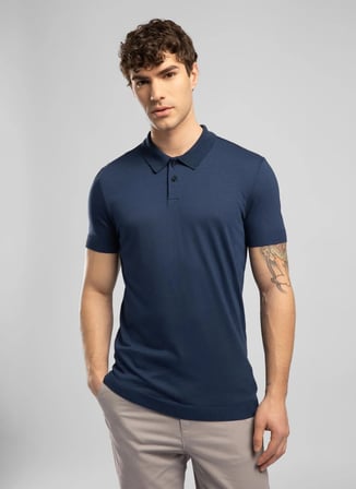 Lacivert Erkek Modal Karışımlı Polo T-Shirt 262 LCM 242023 DENISE LACİVERT