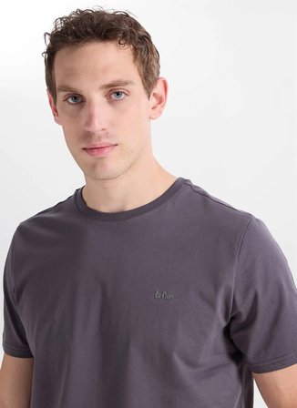 Lee Cooper Antrasit Erkek Regular Fit Logo Baskılı T-Shirt 262 LCM 242033 LOGOS ANTRASİT