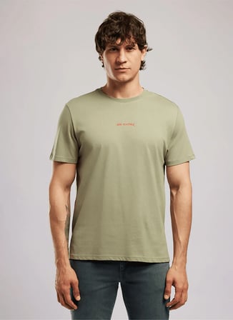 Lee Cooper Haki Erkek Loose Fit Slogan Baskılı T-Shirt 262 LCM 242037 KWASI HAKİ
