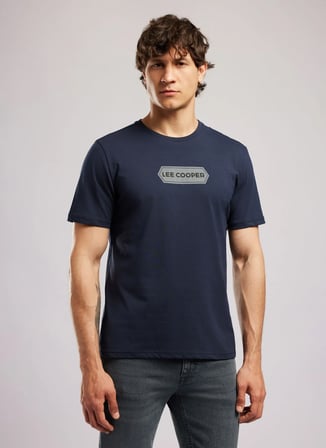 Lee Cooper Lacivert Erkek Regular Fit Logo Baskılı T-Shirt 262 LCM 242044 DORIAN LACİVERT