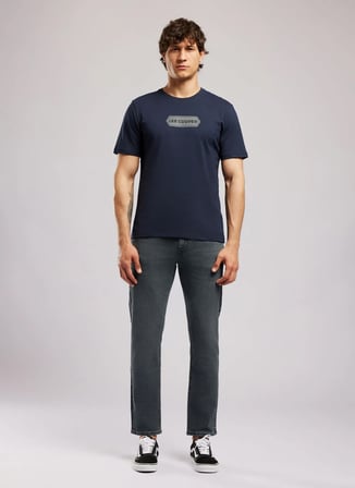 Lee Cooper Lacivert Erkek Regular Fit Logo Baskılı T-Shirt 262 LCM 242044 DORIAN LACİVERT