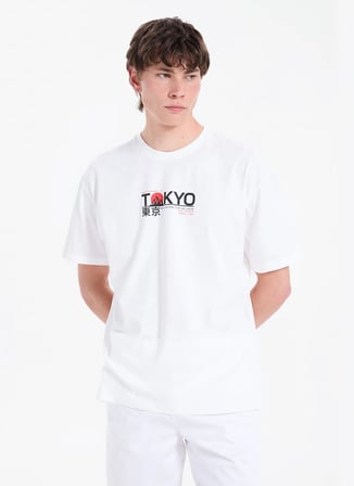 Lee Cooper Bej Erkek Loose Fit T-Shirt 262 LCM 242048 TOBIAS EKRU