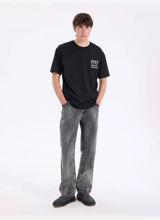 Lee Cooper Siyah Erkek Loose Fit T-Shirt 262 LCM 242050 JOSUE SİYAH