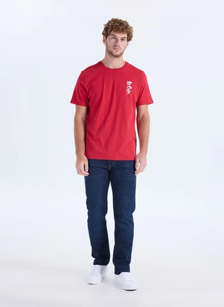 Lee Cooper Kırmızı Erkek Regular Fit Logo Baskılı T-Shirt 262 LCM 242053 MARIANO KIRMIZI