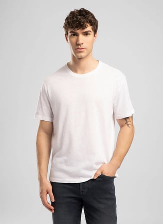 Lee Cooper Beyaz Erkek Regular Fit T-Shirt 262 LCM 242058 NICCO BEYAZ