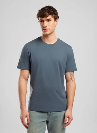 Lee Cooper Yuvarlak Yaka Koyu Mavi Erkek T-Shirt 262 LCM 242001 BASELO K.MAVİ