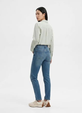 Lee Cooper Yeşil Kadın Loose Fit Çizgili Gömlek 262 LCF 241002 ALMA 1 YEŞİL-BEYAZ