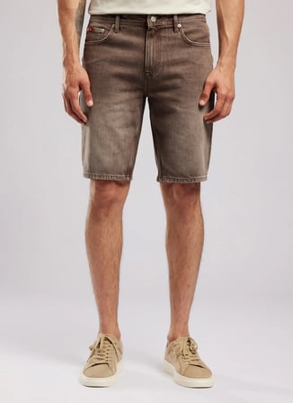 Lee Cooper Kahverengi Erkek Regular Fit Denim Şort 262 LCM 121065 DYLAN ROSADA BRK